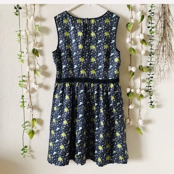 MISS WU Dark Blue Silk Floral Dress Jason Wu - Picture 3 of 6